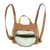 Mochila de Couro Legítimo Resistente Maluzinha Andória Cor Off White Com Caramelo - loja online