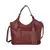Bolsa de ombro em couro legítimo na cor marsala com alça removível e detalhe de tassel