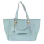 Bolsa Shopper de Couro Legítimo com Carteira Elisa Andória na cor azul turmalina