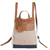 Mochila de Couro Legítimo Resistente Maluzinha Andória Cor Off White Com Caramelo - loja online