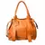 Bolsa Shopping Bag de Couro Legítimo Clara Andória Cor Caramelo