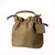 Bolsa mini transversal saco de couro legítimo na cor nude, com alça e detalhe de etiqueta.