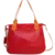 Bolsa de Couro Legítimo Macio com Fecho de Zíper Rita cor Vermelho com Caramelo na internet