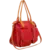 Bolsa de Couro Legítimo Macio com Fecho de Zíper Rita cor Vermelho com Caramelo - comprar online