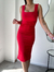 VESTIDO ROJO TUBO - comprar online