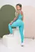 top estilo regata super fashion com calça de cós alto Azul Tiffany - comprar online