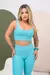 top estilo regata super fashion com calça de cós alto Azul Tiffany na internet