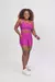 Top com alças frontais cruzadas e short com bolso lateral com cós modelador - Violeta na internet