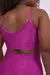Top com alças frontais cruzadas e short com bolso lateral com cós modelador - Violeta - comprar online