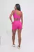 Top estilo regata super fashion com bermuda de cós alto -Rosa pink - comprar online