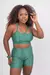 Top com alças frontais cruzadas e short com bolso lateral com cós modelador - Verde - comprar online