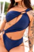 Maiô transpassado com detalhes em tranças Dani azul marinho na internet