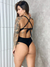 MAIÔ FERNANDA PRETO COM TRANÇAS LARANJA E AZUL ROYAL. - Mar Azul