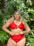 Biquíni De Alta Sustentação Nas Alças Com Argola E Calcinha Hot Pant Carol - Mar Azul