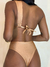 top tomara que caia c/ alça larga elegante c/ amarração nas costas e hotpant costura invisível monique jeri caramelo