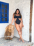 Maiô Engana Mamãe Com Bojo Removível E Argolas Com Passador Na Lateral Da Calcinha Plus Size Lara preto