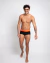 Sunga Masculina Moda Praia Premium proteção Uv50 preta com laranja - comprar online