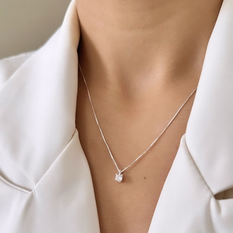 Colar ponto de luz 4mm tradicional em prata 925