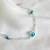 Pulseira olho grego azul celeste em prata 925