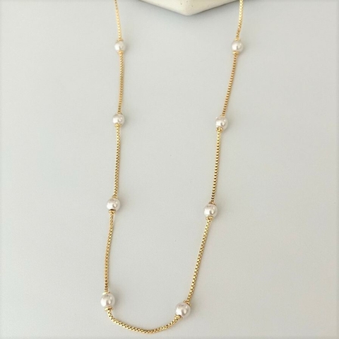 Gargantilha pérola radiante banhada a ouro 18k - comprar online