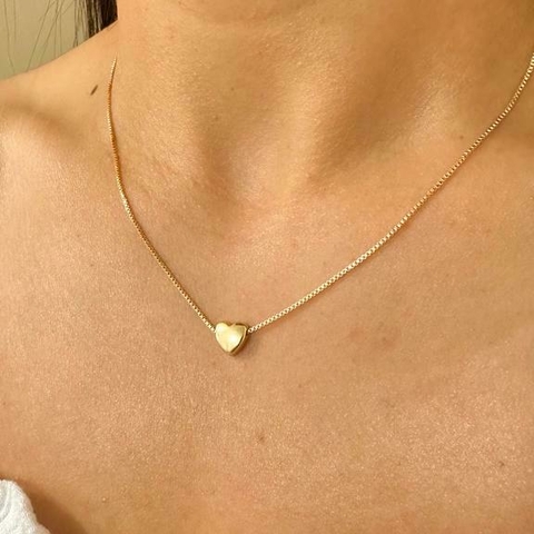 Colar coração mini banhado a ouro 18k - comprar online