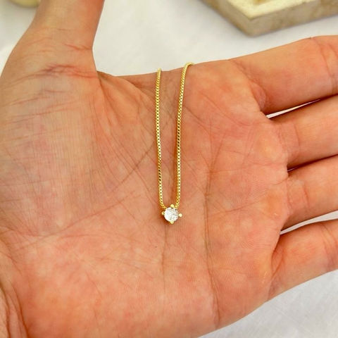 Colar ponto de luz 5mm banhado a ouro 18k - comprar online