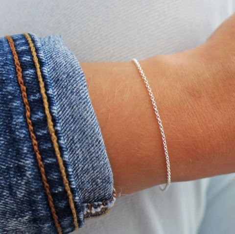 Pulseira elo português 1,4mm em prata 925