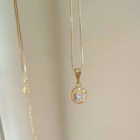 Colar ponto de luz trabalhado banhado a ouro 18k - comprar online