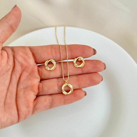 Conjunto torcido banhado a ouro 18k - comprar online