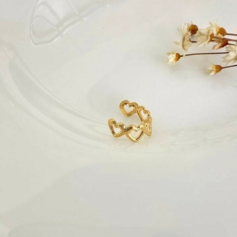 Piercing fake corações banhado aouro 18k - comprar online