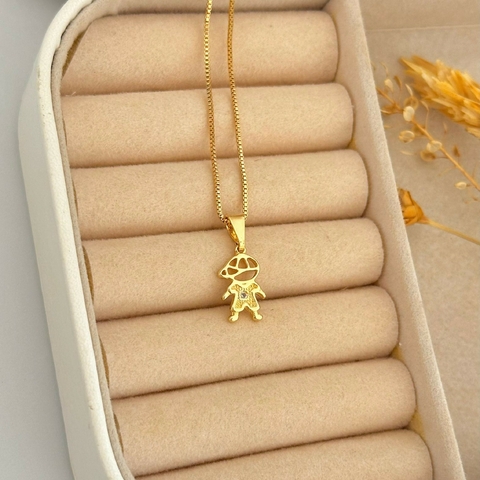 Colar menino banhado a ouro 18k