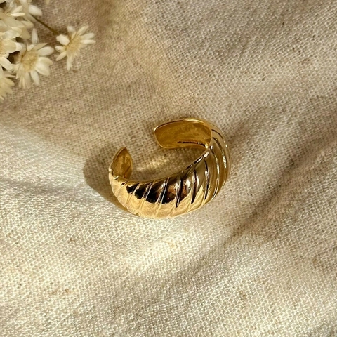 Anel Elara Regulável Banhado a Ouro 18k