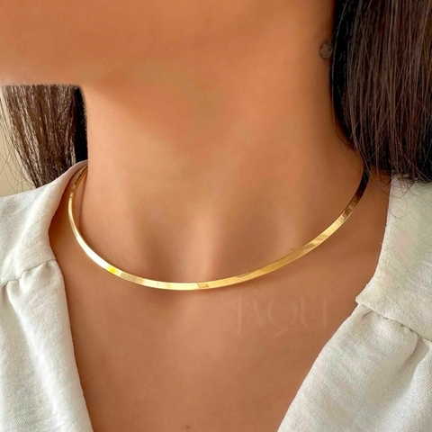 Choker Aurora fina banhada a ouro 18k - comprar online