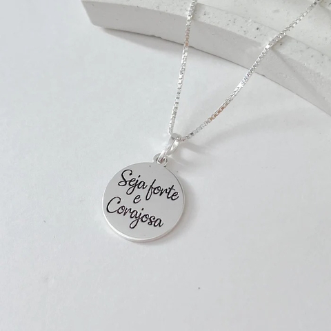 Colar "Seja Forte e Corajosa" em prata 925 - comprar online