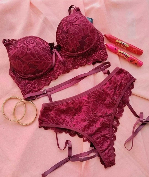 Conjunto Lingerie Cinta Liga