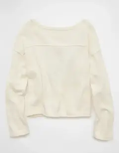 PREORDEN American Eagle AE Americana Snoopy Graphic Sweater Chalk - tienda en línea