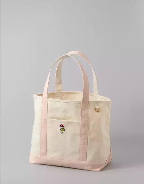 *PREORDEN* American Eagle AE Cotton Canvas Holiday Grinch Tote Bag - comprar en línea