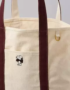 *PREORDEN* American Eagle AE Cotton Canvas Snoopy Bow Tote Bag - tienda en línea
