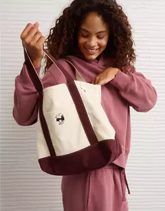 *PREORDEN* American Eagle AE Cotton Canvas Snoopy Bow Tote Bag en internet