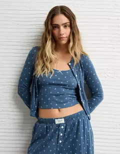 Imagen de PREORDEN American Eagle AE Pointelle 3-Piece PJ Set Navy