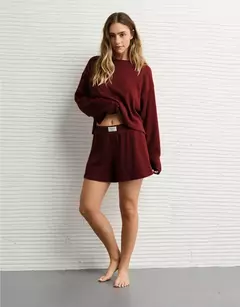 PREORDEN American Eagle AE Luxe Plush Waffle Tee + Short Lounge Set - comprar en línea