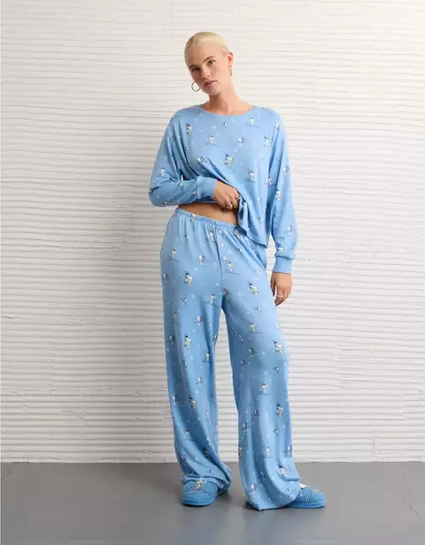 PREORDEN American Eagle AE Luxe Plush Snoopy Long-Sleeve & Pant PJ Set - comprar en línea