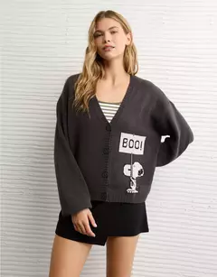 *PREORDEN* American Eagle AE Snoopy Halloween Cardigan Black - comprar en línea