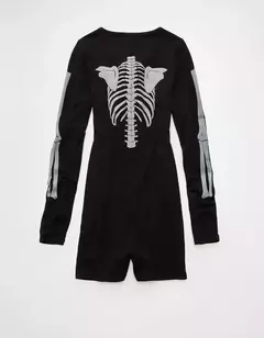 PREORDEN American Eagle AE Skeleton Luxe Plush PJ Romper - tienda en línea