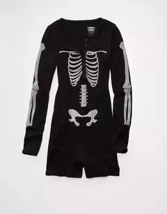 PREORDEN American Eagle AE Skeleton Luxe Plush PJ Romper en internet