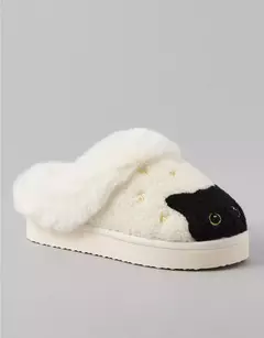 PREORDEN American Eagle AE Spooky Black Cat Scuff Slipper - Maw Maw Beauty