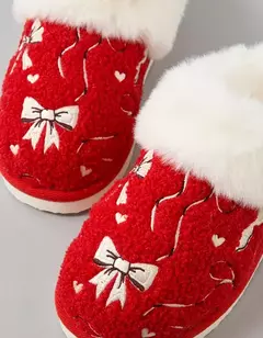 PREORDEN American Eagle AE Holiday Bows Scuff Slipper en internet