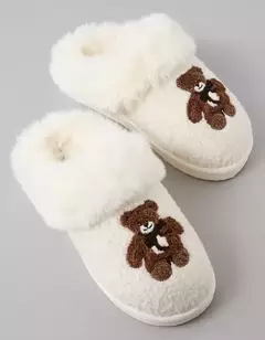 PREORDEN American Eagle AE Teddy Bear Scuff Slipper Osito Café - comprar en línea