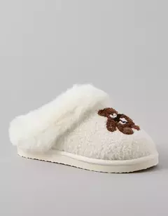 PREORDEN American Eagle AE Teddy Bear Scuff Slipper Osito Café en internet