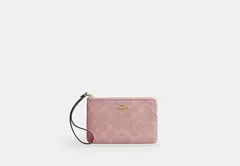 PREORDEN Coach Corner Zip Wristlet In Signature Denim